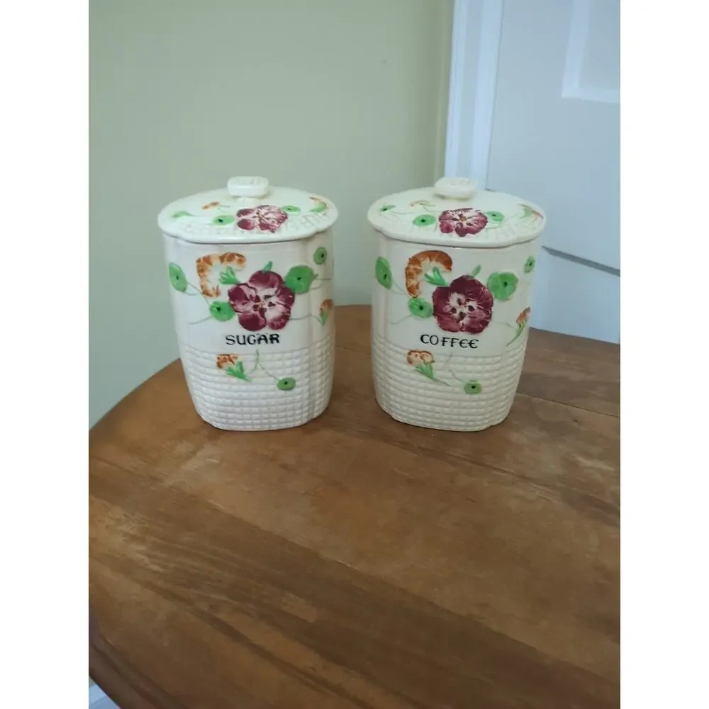 Vintage Ceramic Canisters Made In Japan Sugar & Coffee